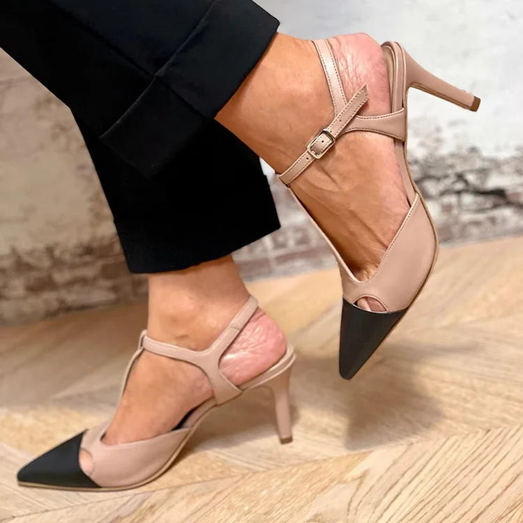 MIRELLA | Elegant Pointed Toe Two-Tone Décolleté for a Sophisticated Style