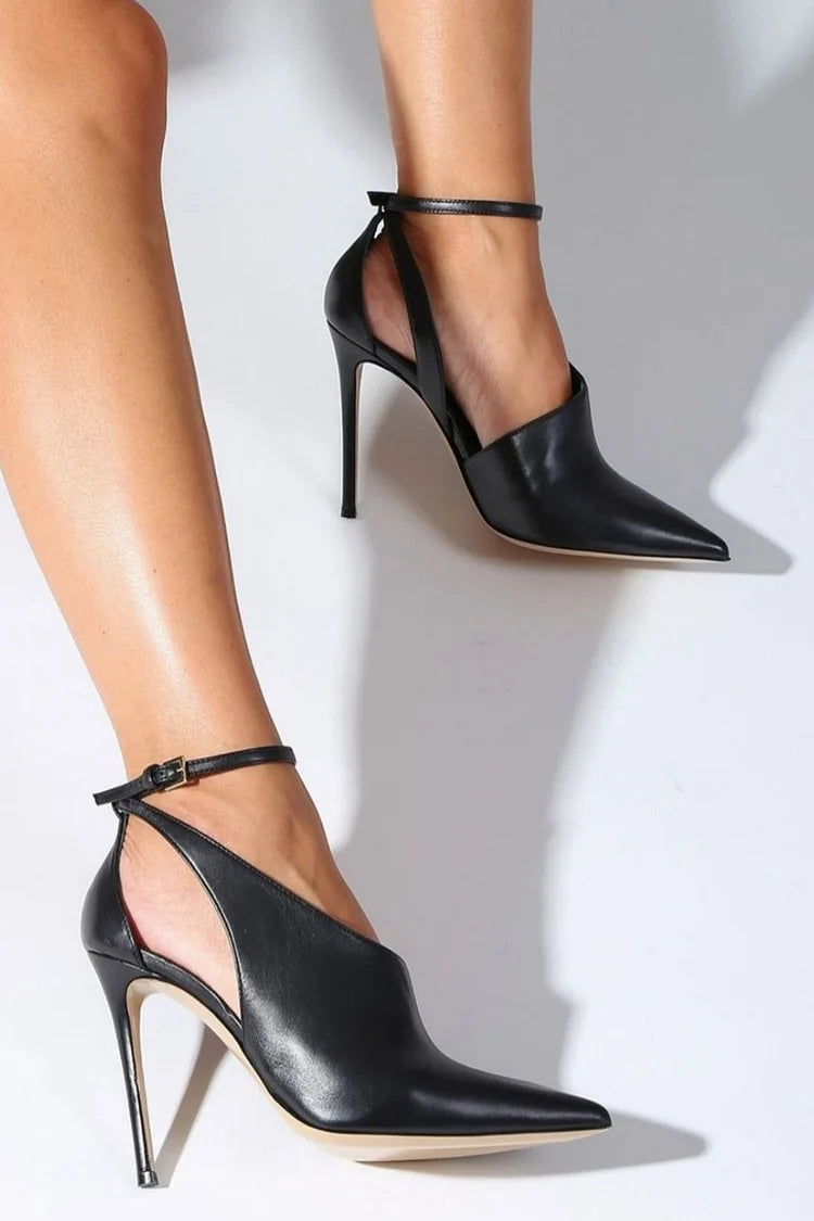 FLAVIA | POINTED TOE PUMP WITH ANKLE STRAP
