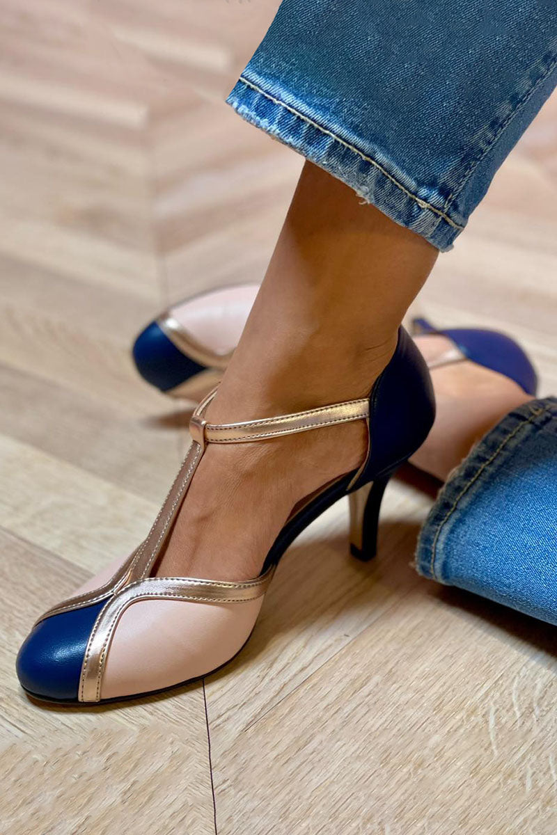 Laya™ | Elegant T-strap pumps, round toe, colorful and extremely comfortable