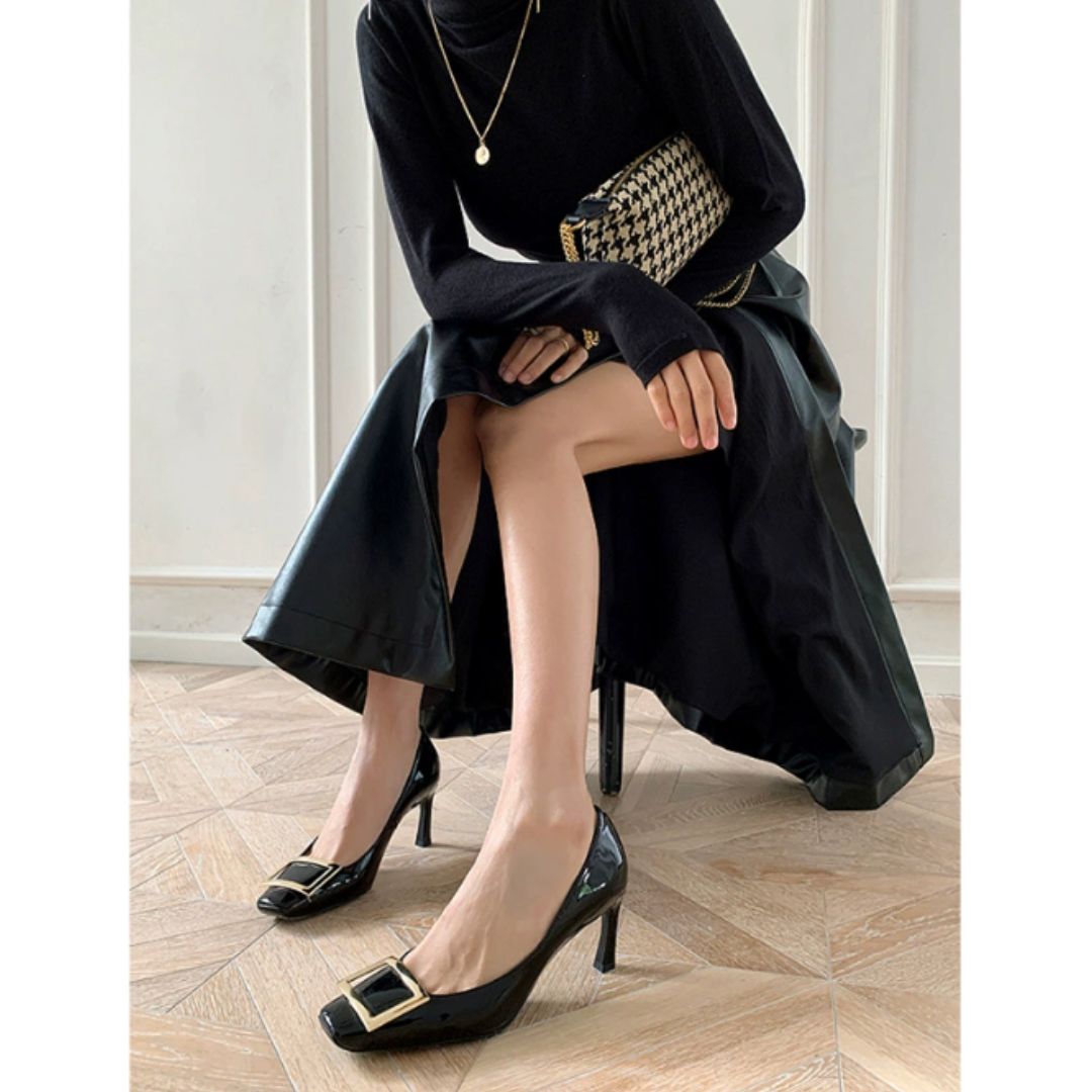 Teona™ | Elegant sandals with square toe and mid heel for a refined style