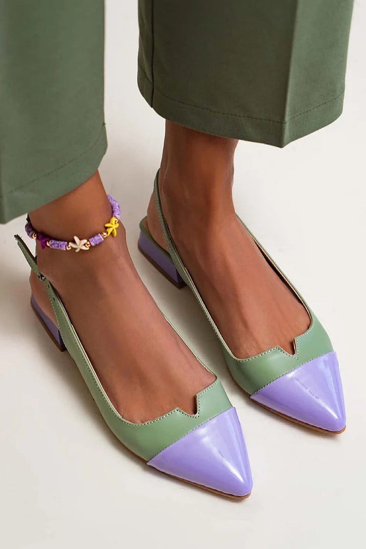 VITTORIA | Elegant ballet flats with a pointed toe and two-tone details for a refined style