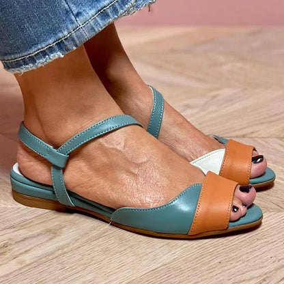 GENEVA | Elegant Tricolor Open-Toe Sandals for a Sophisticated Look