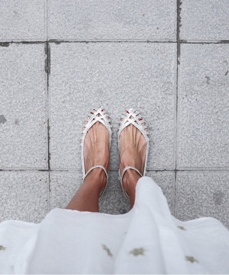 GIADA | Elegant woven ballerina with ankle strap for a sophisticated style