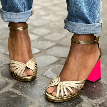 Soise™ | Elegant ankle strap sandals with open toe for a sophisticated style